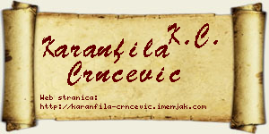Karanfila Crnčević vizit kartica